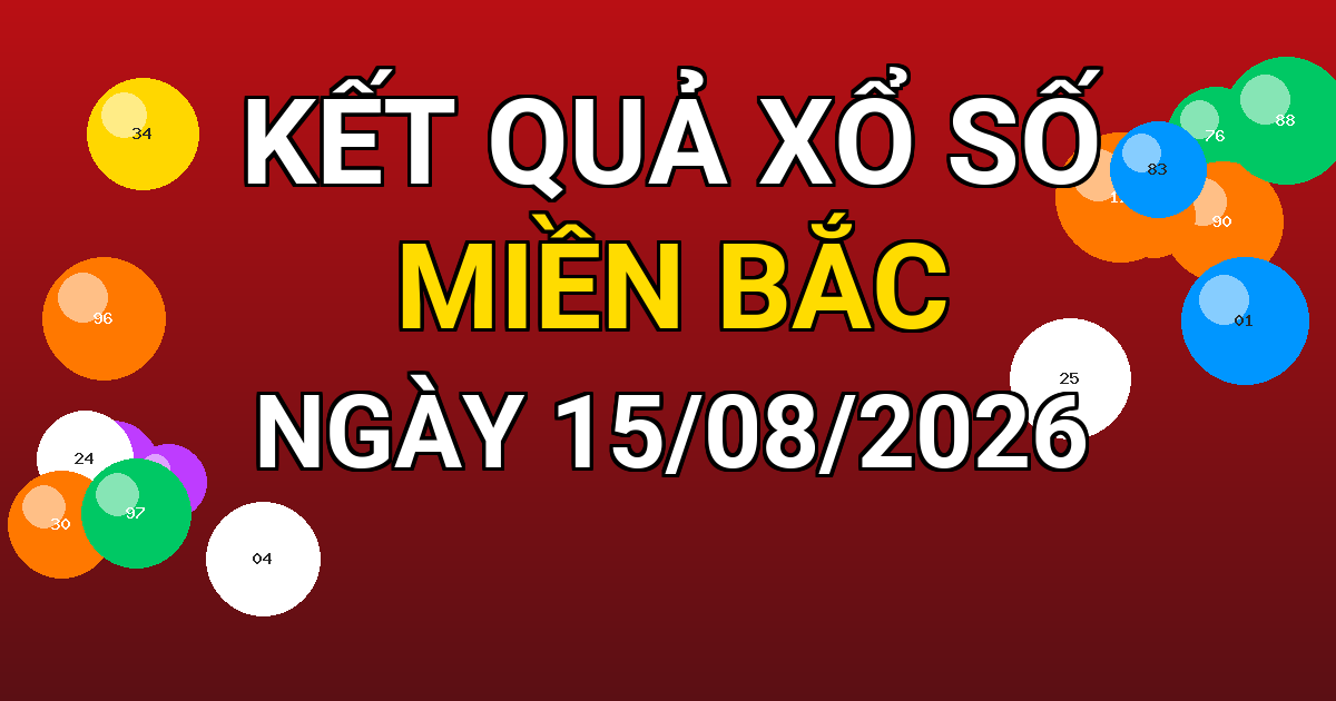 Kết quả xổ số Miền Bắc ngày 15/08/2026