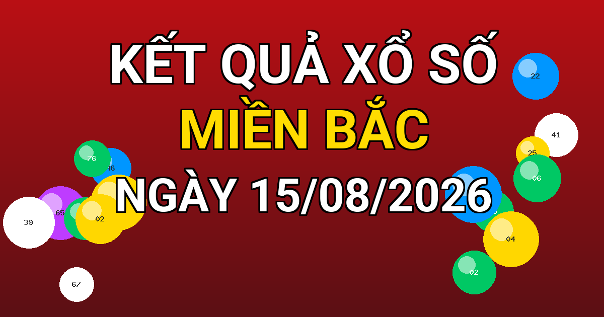 Kết quả xổ số Miền Bắc ngày 15/08/2026