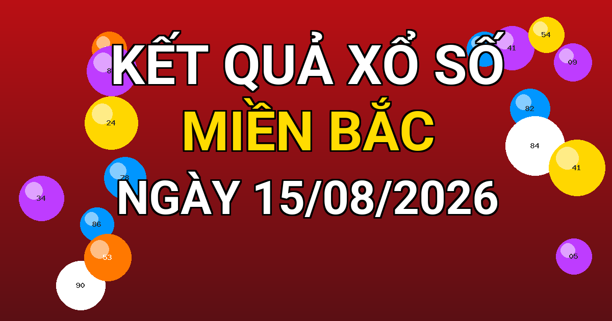 Kết quả xổ số Miền Bắc ngày 15/08/2026