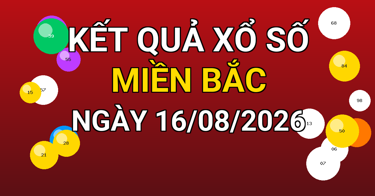 Kết quả xổ số Miền Bắc ngày 16/08/2026