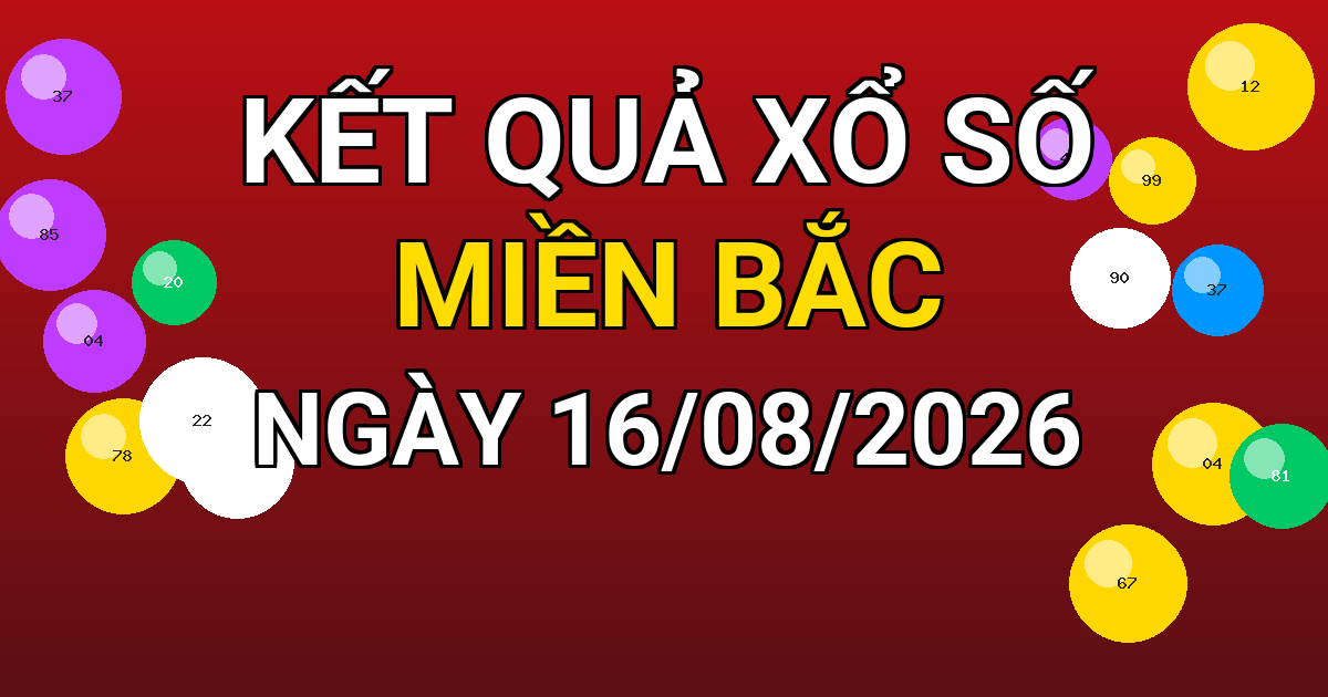 Kết quả xổ số Miền Bắc ngày 16/08/2026