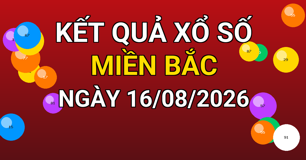 Kết quả xổ số Miền Bắc ngày 16/08/2026