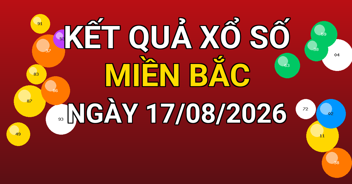Kết quả xổ số Miền Bắc ngày 17/08/2026
